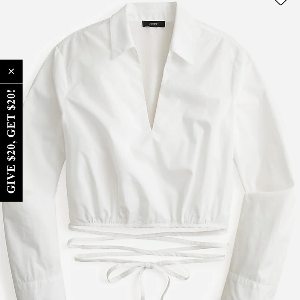 Jcrew Wrap Poplin Top